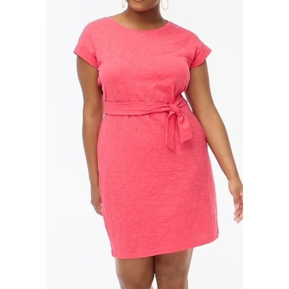 J.Crew Short-sleeve Tie-waist T-shirt Dress - Guava - 2X